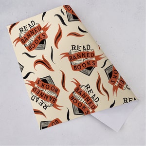 Read Banned Books Wrapping Paper Sheets, Gift Wrap, Five Small Wrapping Paper Sheets, Gift Wrap Pack