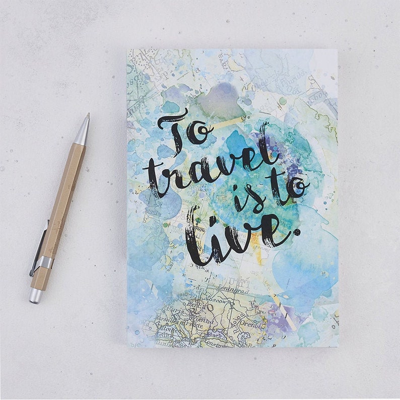 Travel Journal to Travel is to Live Inspirational Quote Etsy