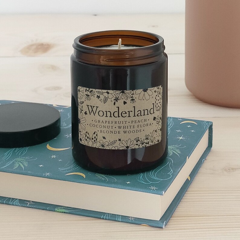 Wonderland Candle Literary Bookish Vegan Candle Alice in Wonderland Lewis Carroll image 4