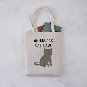 Sac fourre-tout pour femme Kamala Harris avec chat sans enfant Chat gris