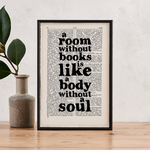 Reading Book Library Print A Room Without Books is Like a - Etsy