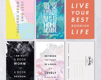 Book Lover's Postcard Set - Postcard Set for Readers - Literary Gifts - Ten Pack