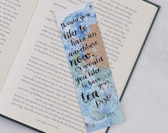 Peter Pan Bookmark - Would You Like An Adventure Now? - Literary Quote Bookmark - Travel Gift - Leaving Gift - JM Barrie  - Book Lover Gift