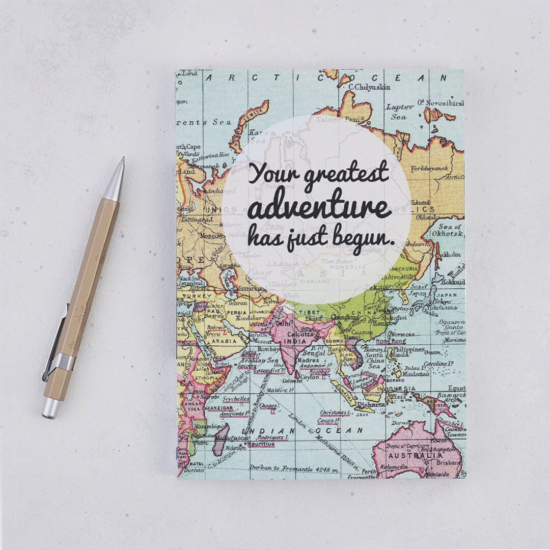 Premium Leather Travel Notebook  Travel Journal with Templates - Push Pin  Travel Maps