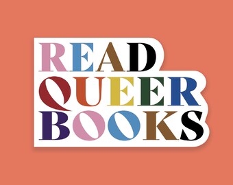 Lee libros queer - Pegatina grande - LGBTQIA