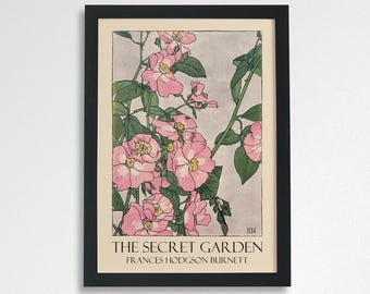 The Secret Garden Print - Classic Literature Wall Art - Frances Hodgson Burnett Book Poster - Gift for Book Lovers