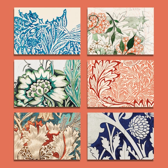 William Morris Postcard Set – Arts and Crafts Mini Prints, Fine Art Stationery