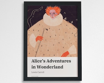 Alice in Wonderland Art Print - Lewis Carroll Literary Wall Art - Bookish Gift for Readers - Whimsical Classic Novel Poster