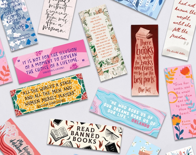 Literary Quote Bookmark Bundle – Bookish Gifts – Book Lover Accessories – Booktok Favorites
