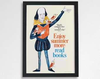 Enjoy Summer More, Read Books - Shakespeare Book Poster Print