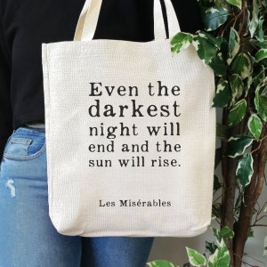 Tote Bag - Literary Gift - Les Miserables - Darkest Night