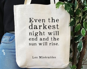 Tote Bag - Literary Gift - Les Miserables - Darkest Night