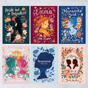 Jane Austen Covers Postcard Set - Pack of 6 - Literary Stationery