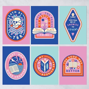 Jeu de cartes postales The Bookish Era - Lot de 6 - Papeterie littéraire