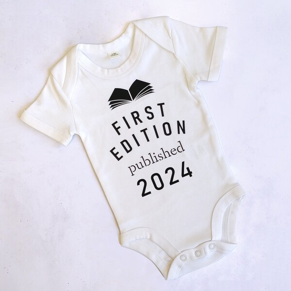 Personalised Babygrow - First Edition Published - Personalised Year Baby Vest - Baby Body Suit - Unisex Baby Clothes - New Baby Gift