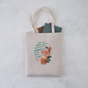 The Bennet Sisters - Book Tote - Literary Tote - Pride and Prejudice Gift - Jane Austen Gift - Book Lover Gift - Illustrative Design image 3