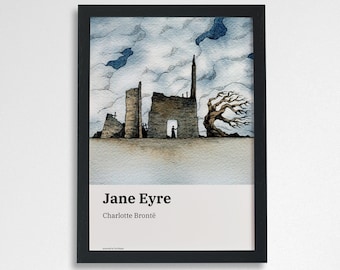 Jane Eyre Art Print - Charlotte Brontë Literary Wall Art - Bookish Gift for Readers - Feminist Classic Novel Poster