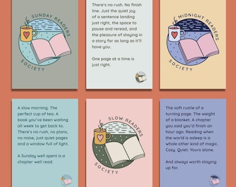 Readers Society Postcard Set - Bookish Stationery - Literary Gift - Postcards for Book Lovers and Readers
