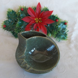 Vintage Ceramic Green Speckled Ashtray And Cigarette Pack Holder