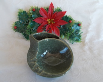 Vintage Ceramic Green Speckled Ashtray And Cigarette Pack Holder