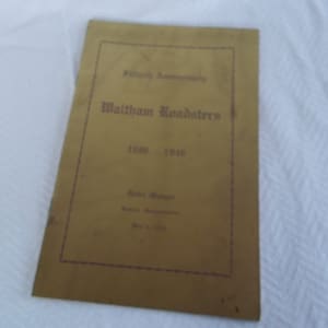 Vintage 1896-1946 Waltham Roadsters Boston Massachusetts  Soft Cover Book