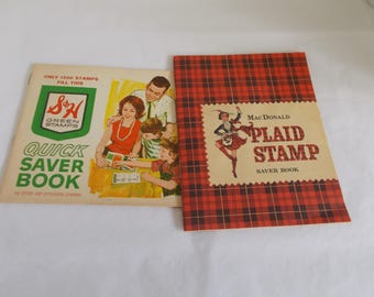 Vintage MacDonald Plaid Stamp Saver Booklet And S&H Green Stamps Booklet