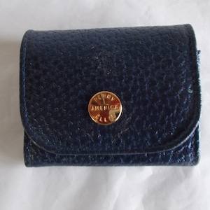 Vintage pequeño cinturón loop cartera azul marino Perry America Ellis 3 x 3 1/2 // 1