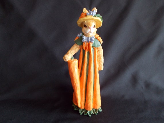 Vintage Easter Bunny Wearing A Carrot Dress