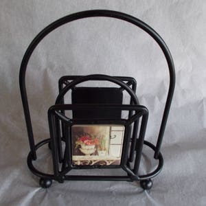 Vintage Heavy Metal Tile Napkin Holder