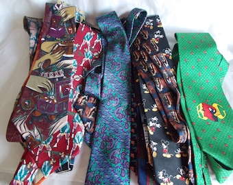 Vintage 14 Neck Ties To Wear Or Crafts