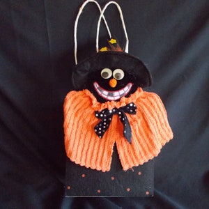 Vintage Paper Bag Halloween Witch Decoration
