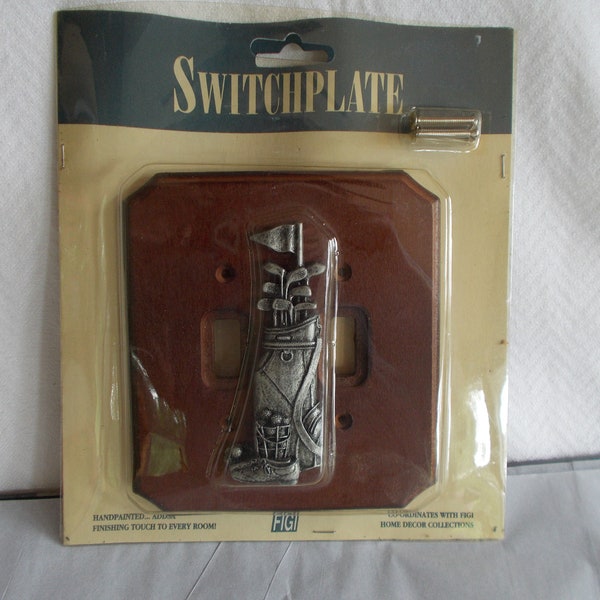 Vintage New In Package Golf Bag Switchplate Cover