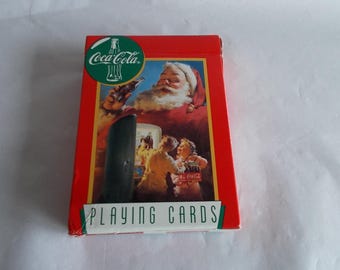 Vintage Used  1996 CHristmas Coca- Cola Playing Cards // 1