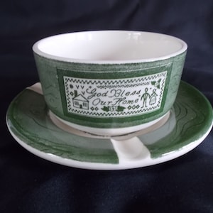 Vintage Colonial Homestead Ashtray And Coffee Cup