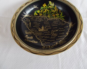 Vintage South Carolina Large 10 x 10  Metal Bowl