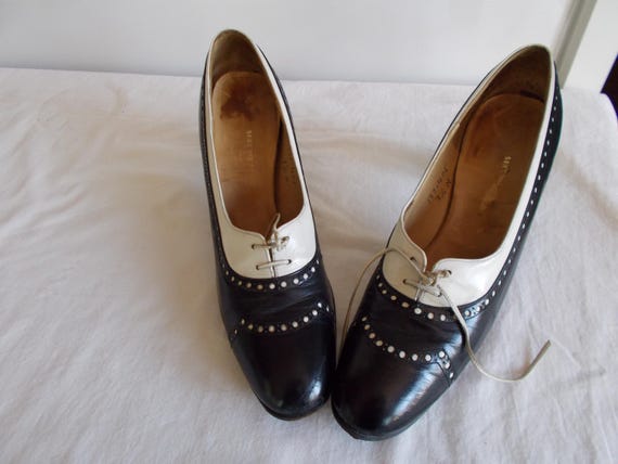 Vintage Old Black And White Shoes For Halloween Display Not To Wear Witch Shoes