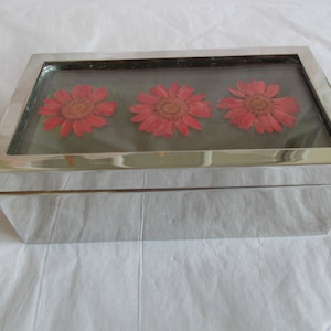 Vintage Small Metal  Flower Trinket Holder