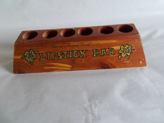 Vintage Benson 's Animal Farm Wooden Lipstick Bar - image 1