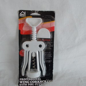 Vintage New in Package Wine Corkscrew With Foil Cutter