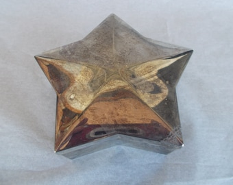 Vintage Silver Plate Star Trinket Holder With Patina