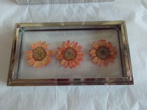Vintage Small Metal  Flower Trinket Holder - image 5