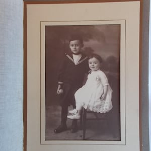 Antique Photo Of Brother And Sister Posing For A Picture Youngstown Ohio 9 x 6