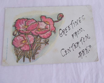 Antique  Used 1907 Greetings From Centerton ARK. Postcard