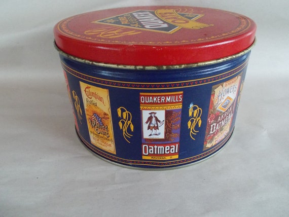 Vintage  Small 1991 Pure Quaker Oats Metal Can