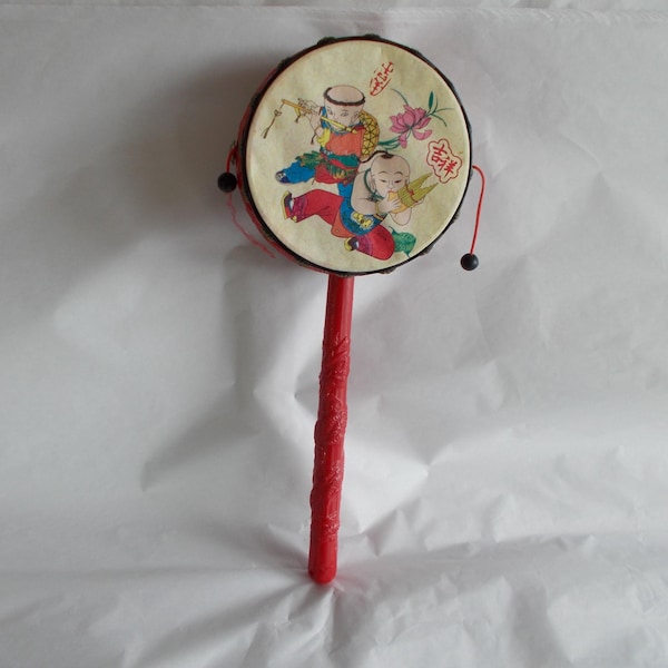 Tambor de mano chino antiguo