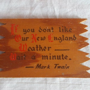 Vintage Small Wood Mark Twain Plaque