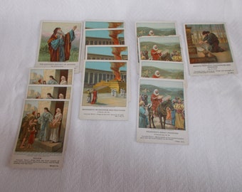 Antique Duplicate 1911 Sunday School Picture Cards For Crafts 13 In All