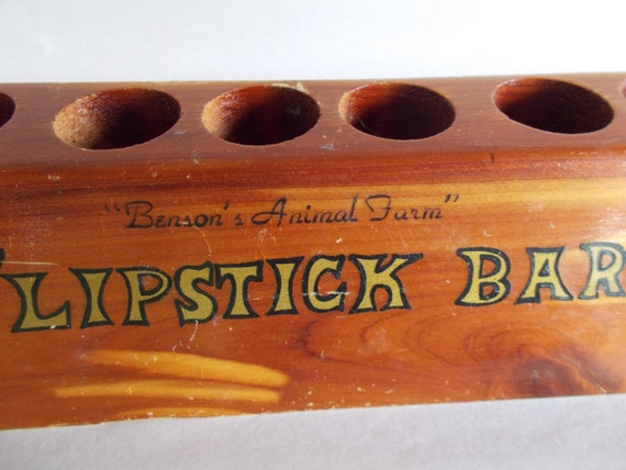 Vintage Benson 's Animal Farm Wooden Lipstick Bar - image 4