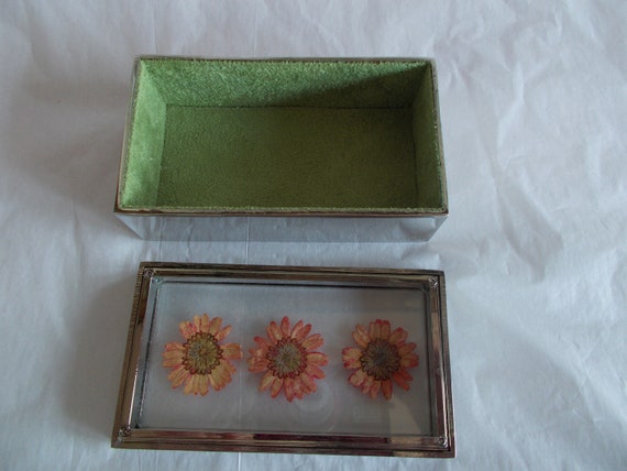 Vintage Small Metal  Flower Trinket Holder - image 3