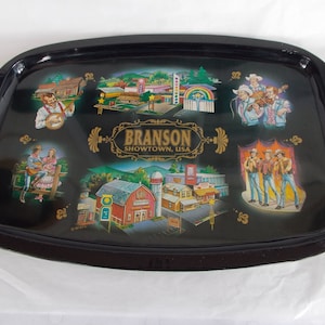Vintage Branson Showtown USA Metal Barware  Tray  15 x 10